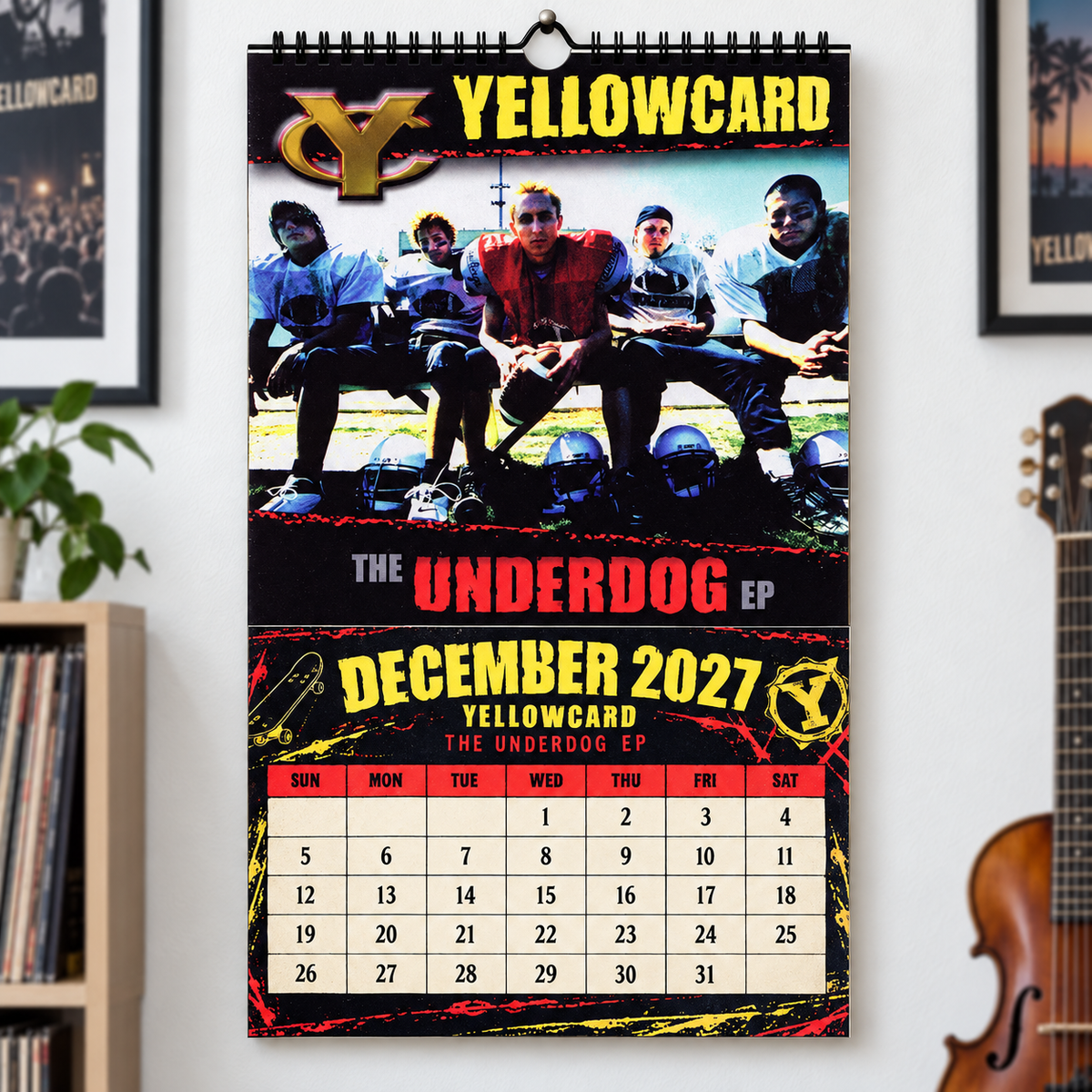 Yellowcard 2027 Wall Calendar - Album Cover Art & Pop Punk Discography Art | Fan Gift & Hanging Decor