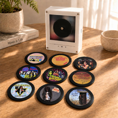 Alice Cooper MagTune Mini CD Player Light - Premium Shock Rock Merchandise, Welcome to My Nightmare Album Art LED Night Light Gift