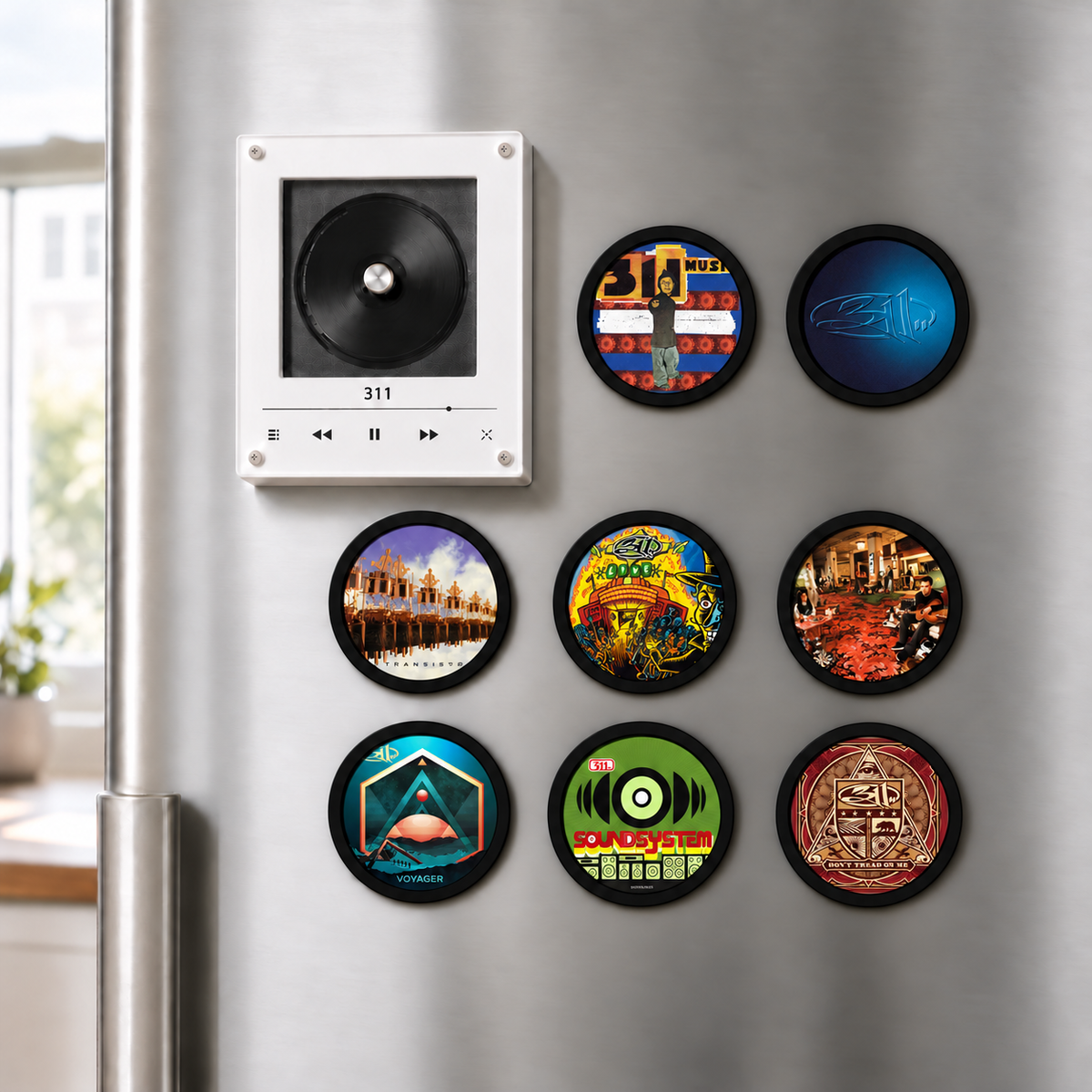 311 MagTune Mini CD Player Light Box - Album Art Disc Night Light & Music Decor Display, USB Backlit Rock Band Collector Fan Gift