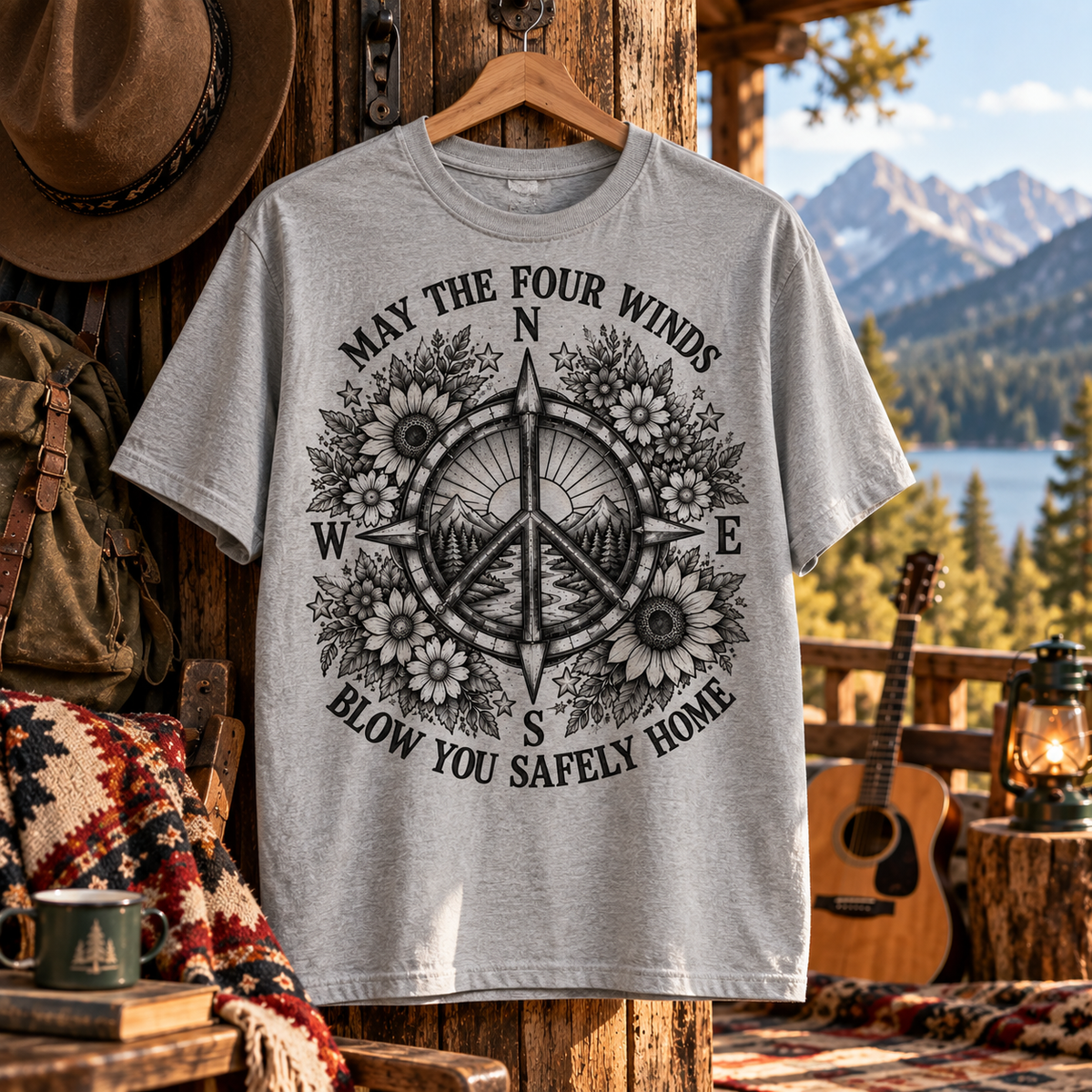 May The Four Winds Blow You Safely Home T-Shirt – Peace Compass Shirt