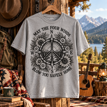 May The Four Winds Blow You Safely Home T-Shirt – Peace Compass Shirt