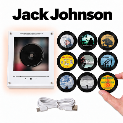 Jack Johnson MagTune Mini CD Player Light Box - Album Art Disc Night Light & Music Display, USB Backlit Acoustic Rock Fan Gift