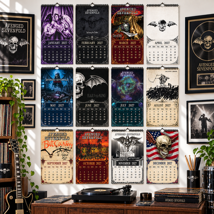 2027 Avenged Sevenfold Album Cover Wall Calendar – A7X Heavy Metal Music Calendar, Rock Band Decor, Nostalgic Gift for Fans