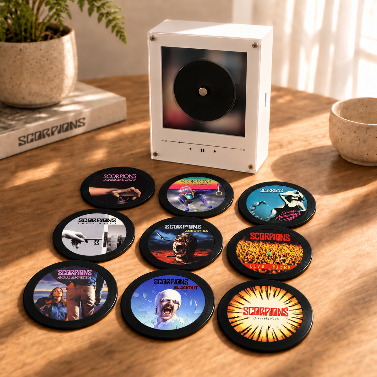 Scorpions MagTune Mini CD Player Light Box - Album Art Disc Night Light, USB Backlit Heavy Metal Hard Rock Band Fan Gift