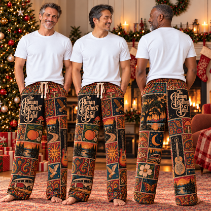 Official The Allman Brothers Band Sleepwear - Retro Patchwork Lounge & Pajama Pants for Fans