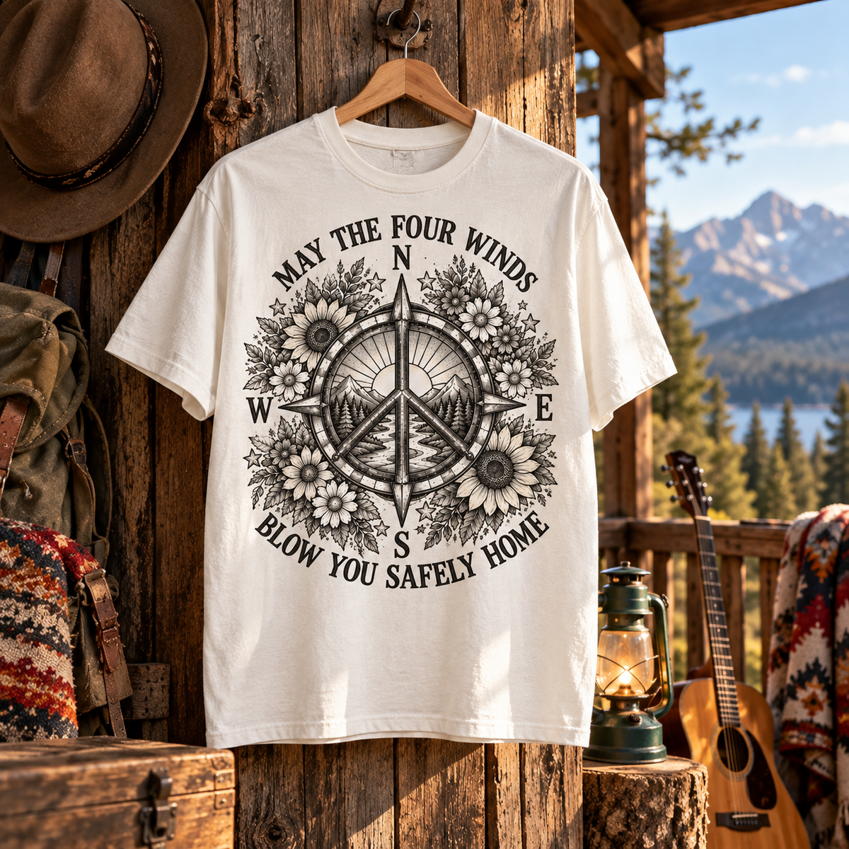 May The Four Winds Blow You Safely Home T-Shirt – Peace Compass Shirt