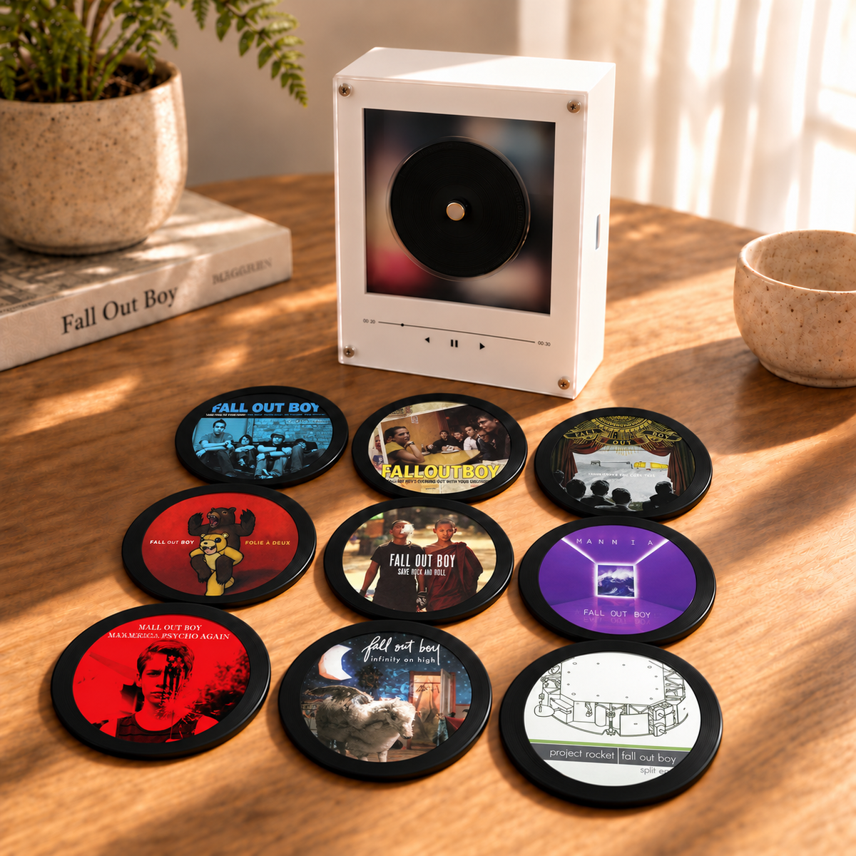 Fall Out Boy MagTune Mini CD Player Light - Premium Pop Punk Merchandise, Infinity on High Album Art LED Night Light Fan Gift