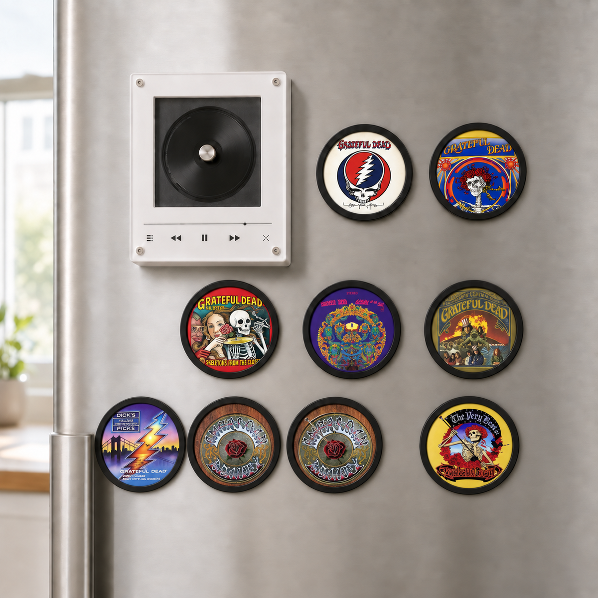 Grateful Dead Magtunes Magnet Music Player Set – 9 Album Record Magnets, Deadhead Music Lover Gift
