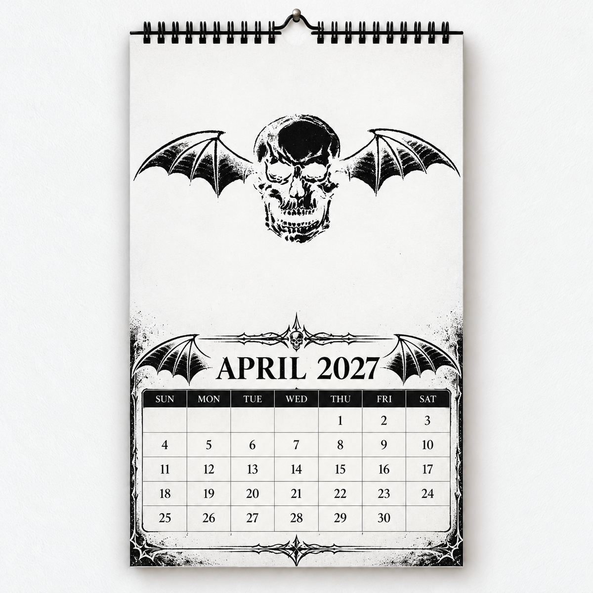 2027 Avenged Sevenfold Album Cover Wall Calendar – A7X Heavy Metal Music Calendar, Rock Band Decor, Nostalgic Gift for Fans
