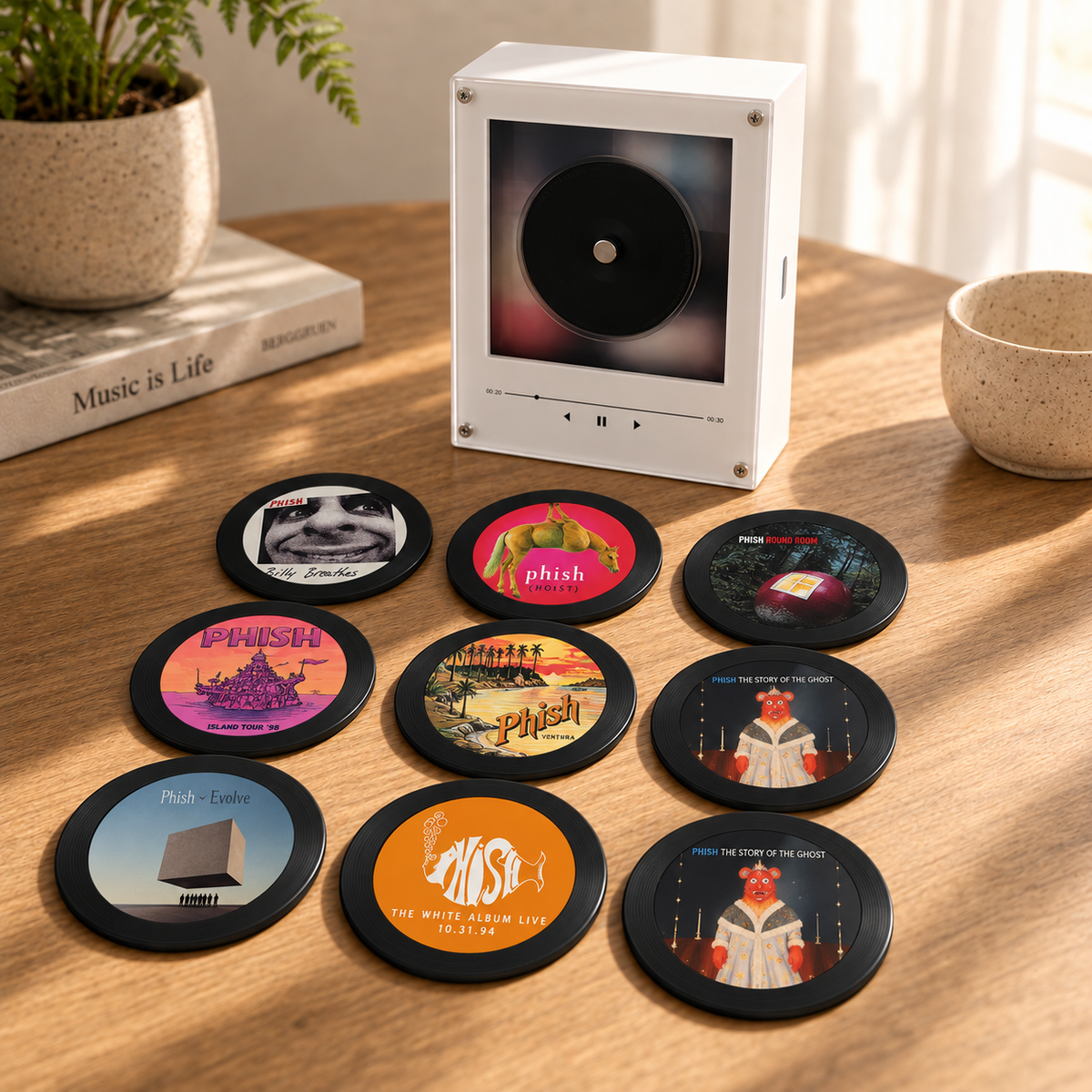 Phish MagTune, Magnetic Music Player Set, Mini Vinyl Album Magnets, Jam Band Fan Gift, Phish Music Collectible