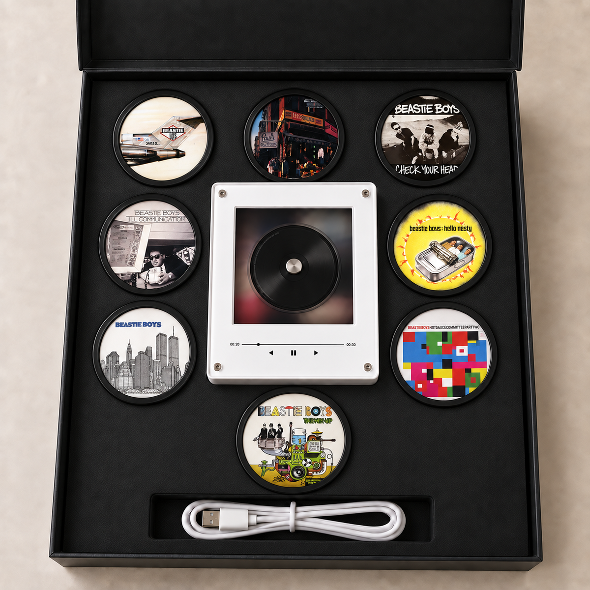 Beastie Boys MagTune Mini CD Player Decor Set – Hip Hop Album Art Display, Beastie Boys Merchandise Collectible