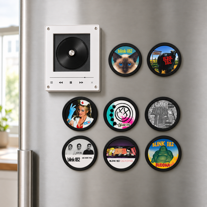 Blink-182 MagTune Magnetic Music Player, Mini Vinyl Album Magnets, Blink-182 Band Gift, Pop Punk Music Collectible