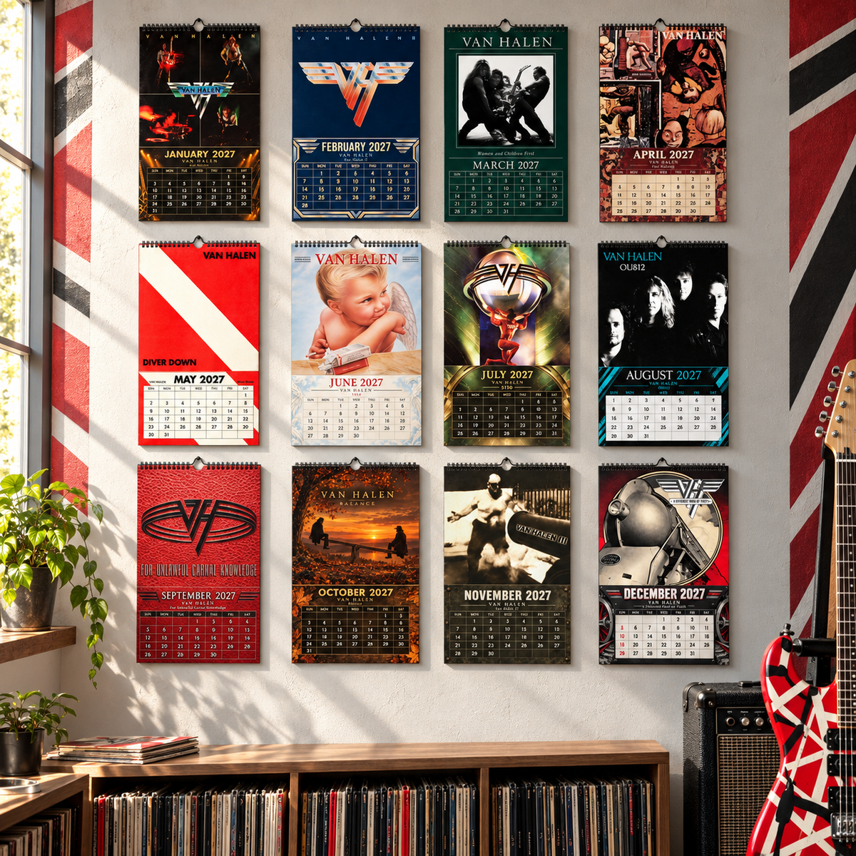 Van Halen 2027 Wall Calendar - Album Cover Art & Classic Rock Discography Art | Fan Gift & Hanging Decor