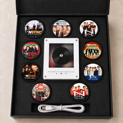 NSYNC MagTune Mini CD Player Light - Premium Boy Band Merchandise, No Strings Attached Album Art LED Night Light Tabletop Gift