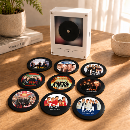 NSYNC MagTune Mini CD Player Light - Premium Boy Band Merchandise, No Strings Attached Album Art LED Night Light Tabletop Gift