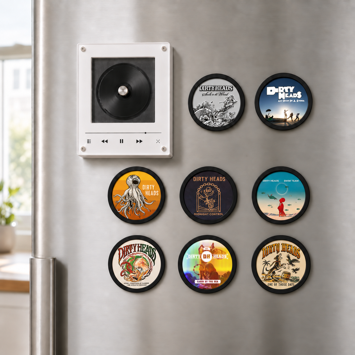 Dirty Heads MagTune Mini CD Player Light Box - Album Art Disc Night Light & Music Decor Display, USB Backlit Reggae Rock Collector Fan Gift