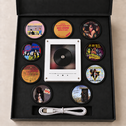 Alice Cooper MagTune Mini CD Player Light - Premium Shock Rock Merchandise, Welcome to My Nightmare Album Art LED Night Light Gift