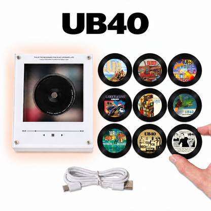 UB40 MagTune Mini CD Player Light Box - Album Art Disc Night Light, USB Backlit Reggae Pop Band Fan Gift