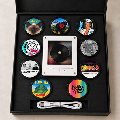 Blink-182 MagTune Magnetic Music Player, Mini Vinyl Album Magnets, Blink-182 Band Gift, Pop Punk Music Collectible