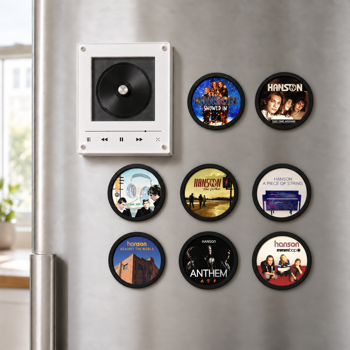 Hanson MagTune Mini CD Player Light Box - Album Art Disc Night Light & Music Decor Display, USB Backlit Pop Rock Fan Gift