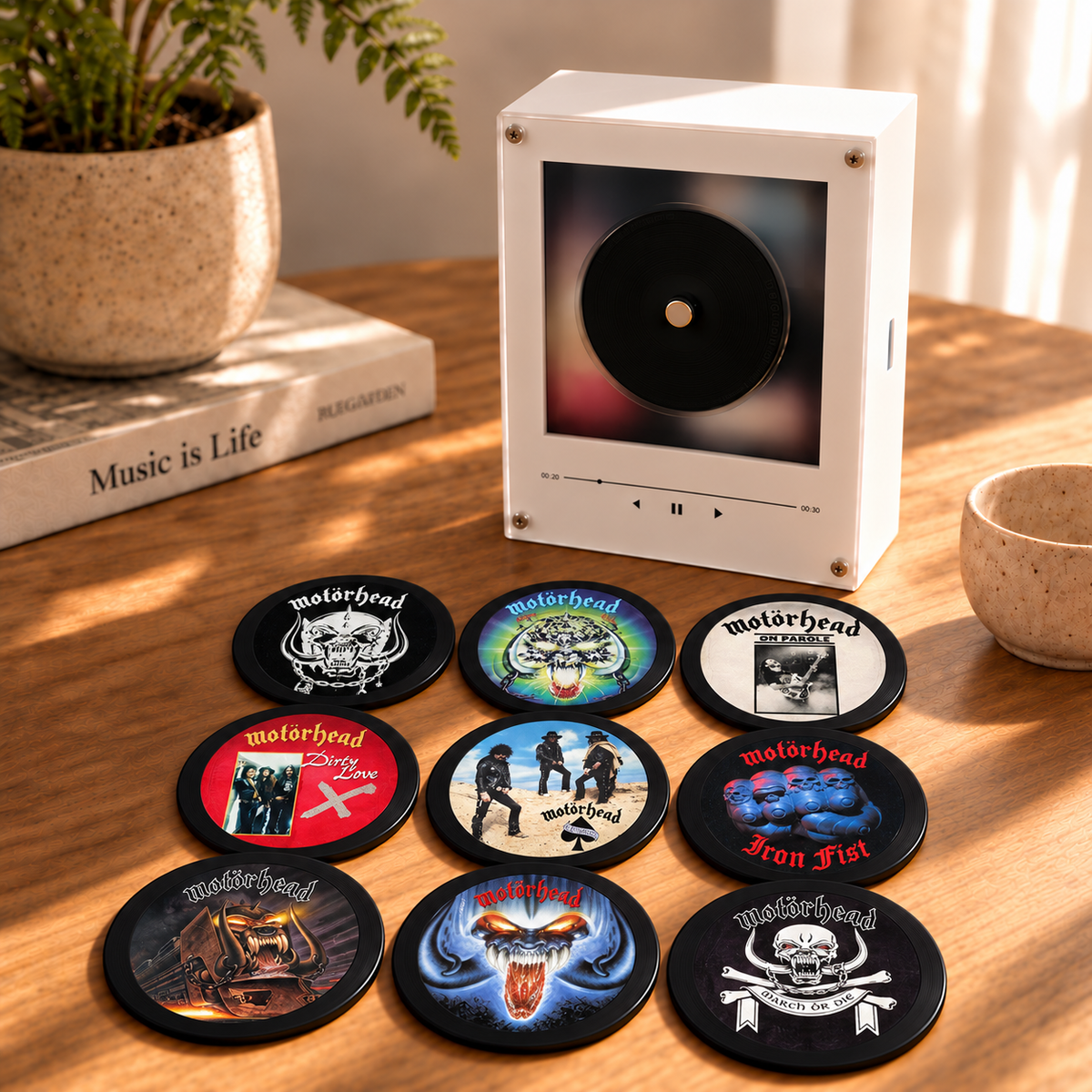 Motörhead MagTune Mini CD Player Light - Premium Heavy Metal Merchandise, Ace of Spades Album Art LED Night Light Gift