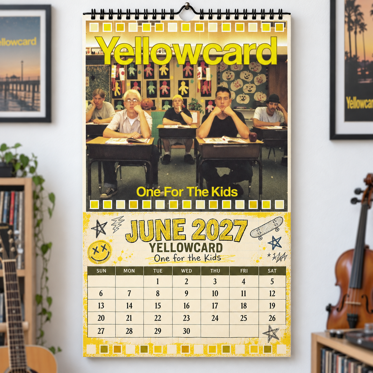 Yellowcard 2027 Wall Calendar - Album Cover Art & Pop Punk Discography Art | Fan Gift & Hanging Decor