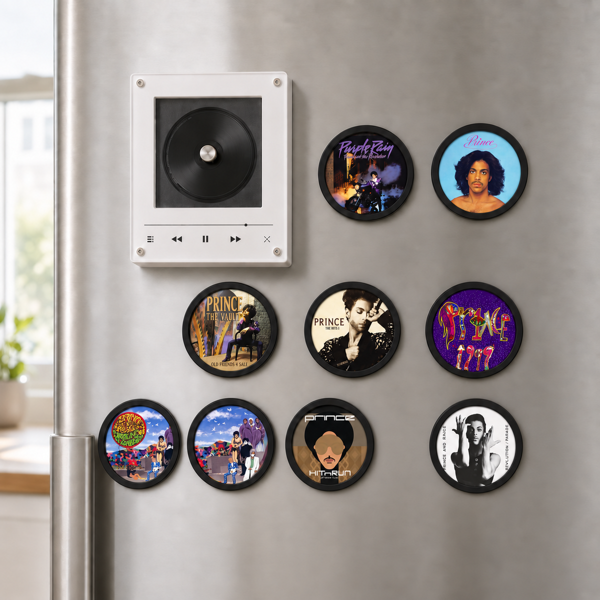 Prince MagTune, Magnetic Music Player Set, Mini Vinyl Album Magnets, Purple Rain Inspired Music Gift, Prince Fan Collectible