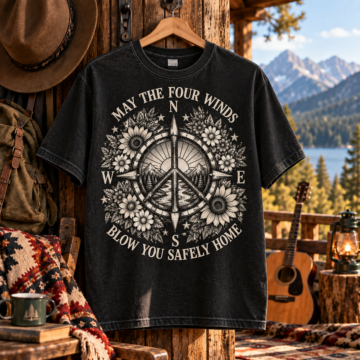 May The Four Winds Blow You Safely Home T-Shirt – Peace Compass Shirt