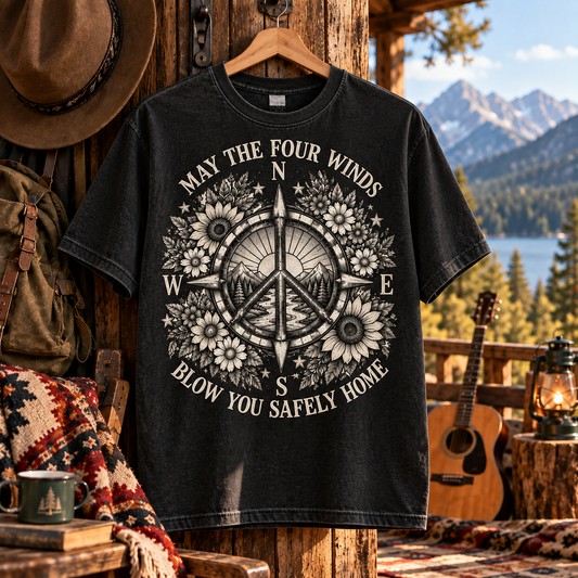 May The Four Winds Blow You Safely Home T-Shirt – Peace Compass Shirt