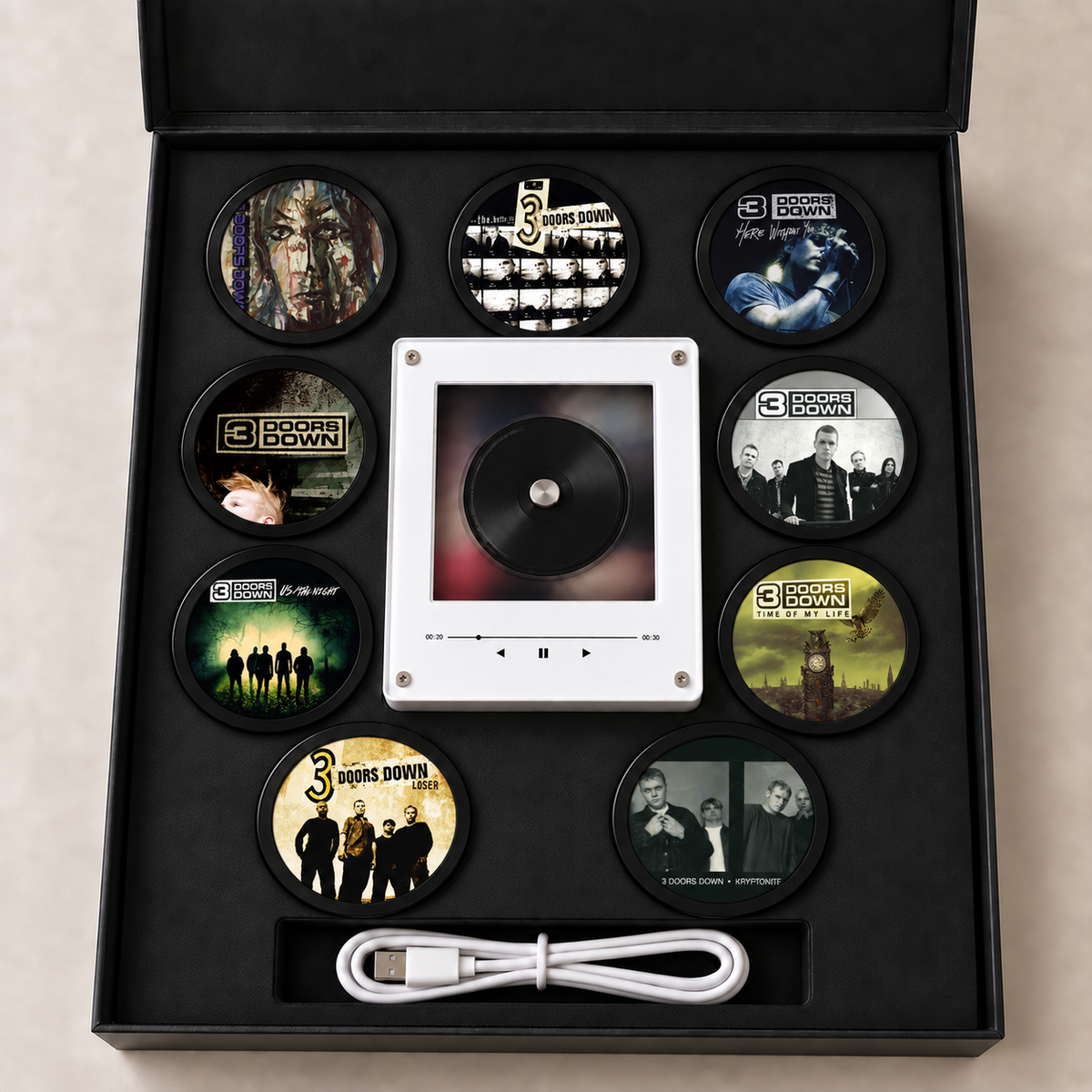 3 Doors Down MagTune Mini CD Player Light - Premium Alternative Rock Merchandise, The Better Life Album Art LED Night Light Gift