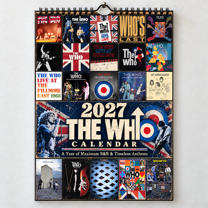 The Who 2027 Album Covers Wall Calendar - Classic Rock Album Art Poster Calendar, Rock Music Merchandise Fan Holiday Gift