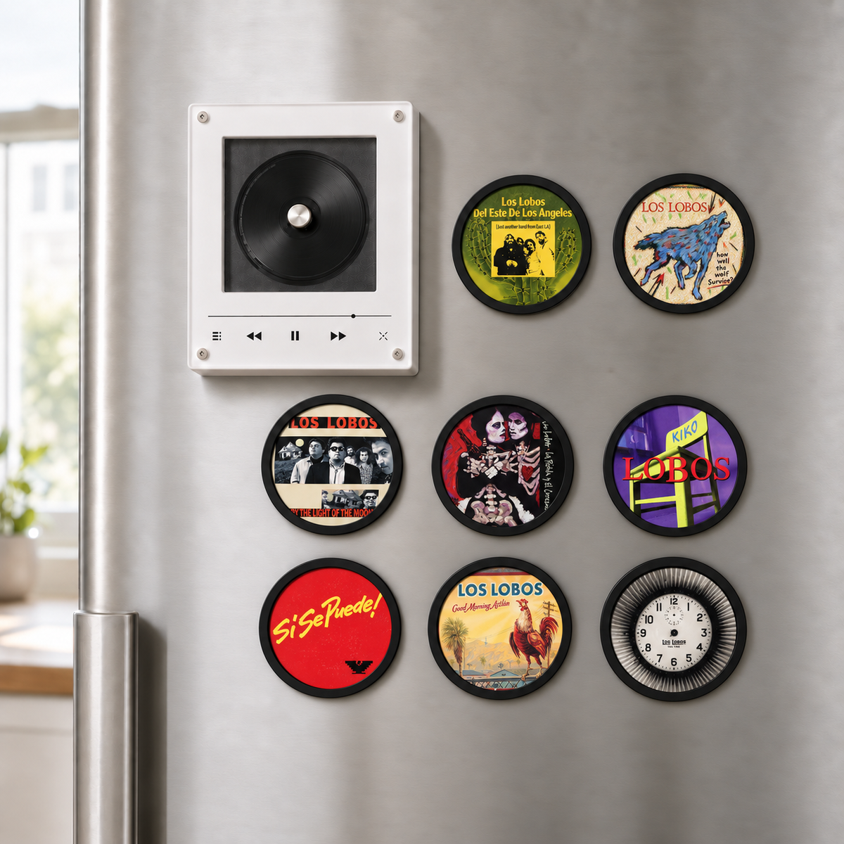 Los Lobos MagTune Mini CD Player Light - Premium Mexican Rock Merchandise, Kiko Album Art LED Night Light Tabletop Fan Gift