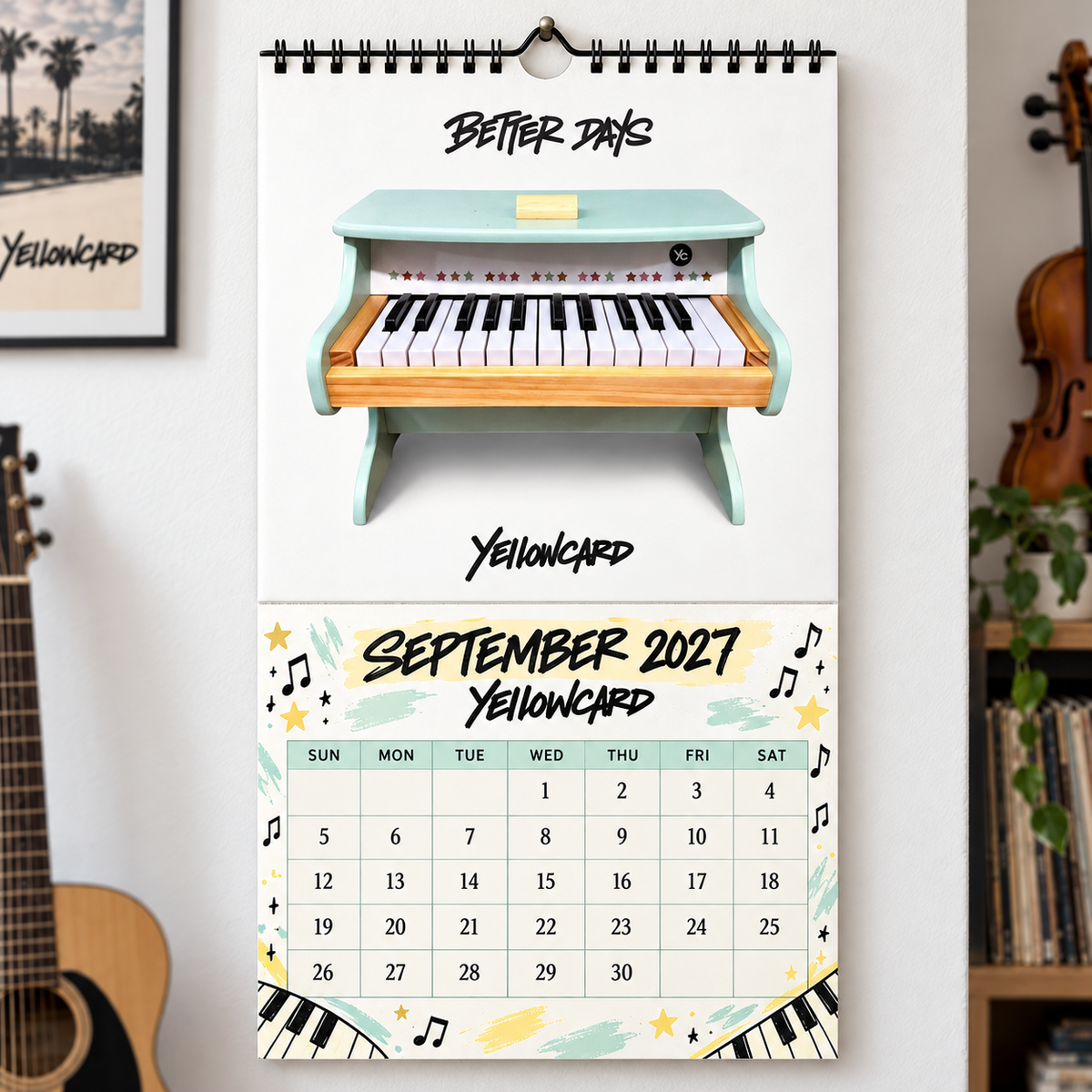 Yellowcard 2027 Wall Calendar - Album Cover Art & Pop Punk Discography Art | Fan Gift & Hanging Decor