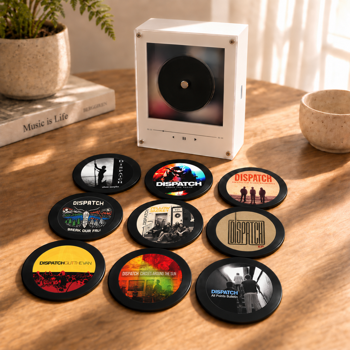 Dispatch MagTune Mini CD Player Light Box - Album Art Disc Night Light & Music Decor Display, USB Backlit Indie Rock Collector Fan Gift