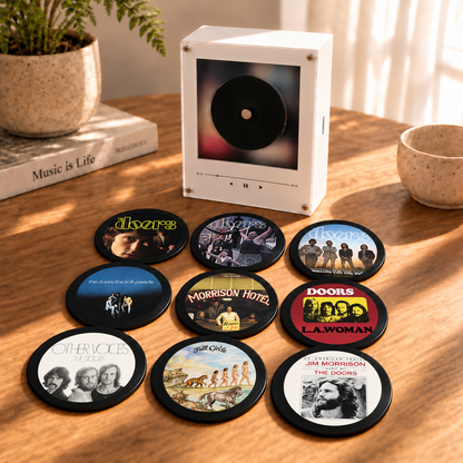 The Doors MagTune Mini CD Player Light - Premium Classic Rock Merchandise, Light My Fire Album Art LED Night Light Gift