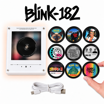 Blink-182 MagTune Magnetic Music Player, Mini Vinyl Album Magnets, Blink-182 Band Gift, Pop Punk Music Collectible