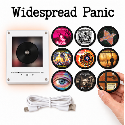 Widespread Panic MagTune Magnetic Music Player Set - Mini Vinyl Album Discs Frame Display - Jam Band Fan Unique Gift Idea