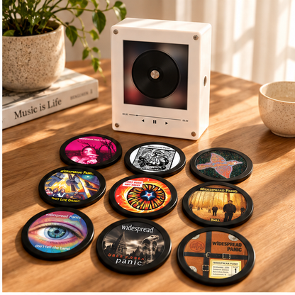 Widespread Panic MagTune Magnetic Music Player Set - Mini Vinyl Album Discs Frame Display - Jam Band Fan Unique Gift Idea